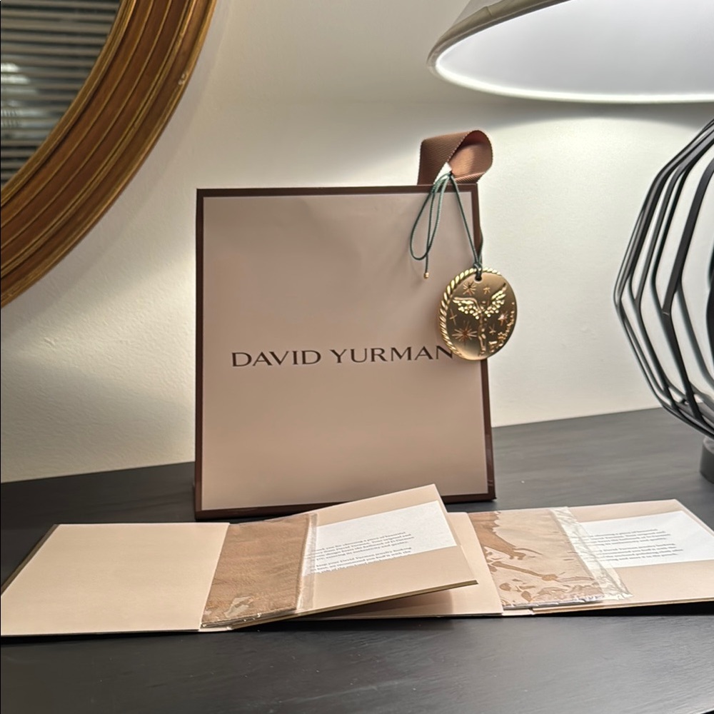 David Yurman Cream Gift Bag with 2025 Holiday Ornament and 2 Polishing Cloths